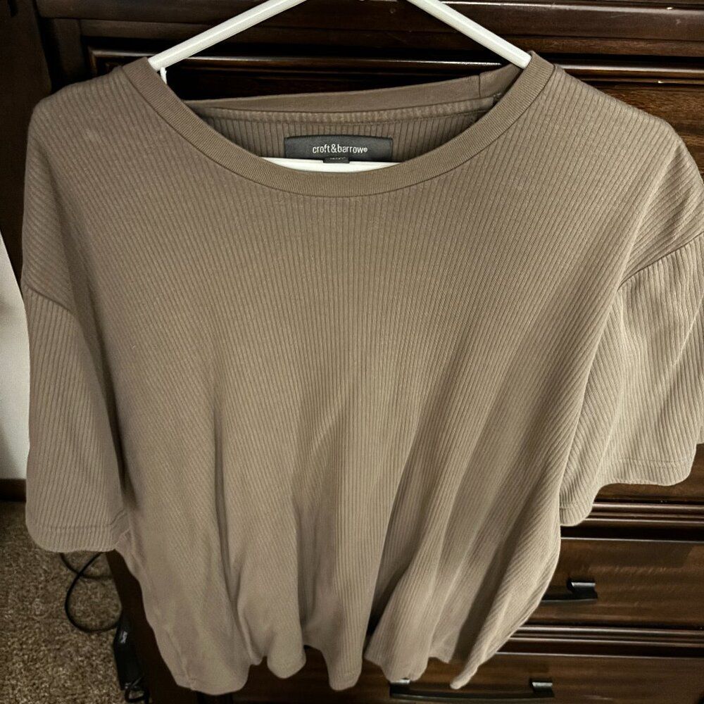 Croft & Barrow Ribbed Crew Neck Knit Shirt XXL